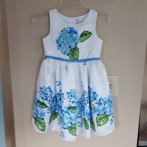 Sweet Heart Rose White Dress with Blue Flowers
